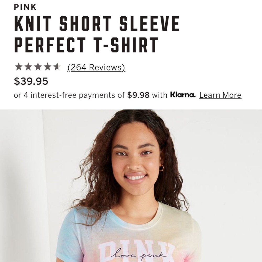 NWT PINK KNIT SHORT SLEEVE PERFECT T-SHIRT XS - Picture 5 of 6